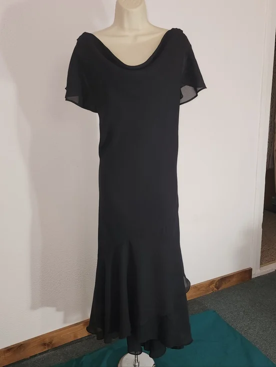 Liz Baker Cowl Neck Black Drrss Plus Size 22 - Picture 5 of 7
